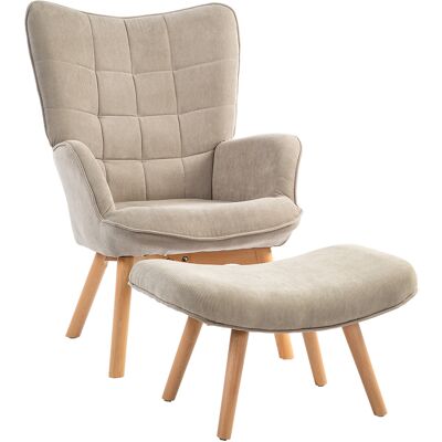 Homcom Poltrona con Poggiapiedi in Stile Contemporaneo, in Tessuto Effetto Velluto, 72x80x101 cm, Marrone Chiaro Aosom Italy Homcom Poltrona con Poggiapiedi in Stile Contemporaneo, in Tessuto Effetto Velluto, 72x80x101 cm, Marrone Chiaro Aosom Italy