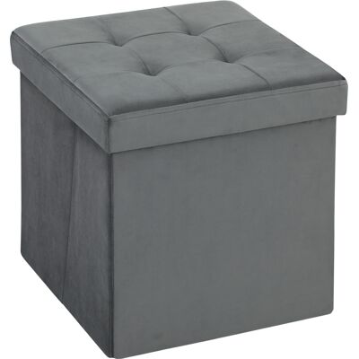 Homcom Pouf pieghevole con spazio di stivaggio, scatola contenitore, schiuma, MDF, Grigio Aosom Italy Homcom Pouf pieghevole con spazio di stivaggio, scatola contenitore, schiuma, MDF, Grigio Aosom Italy