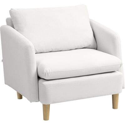 Homcom Poltrona Moderno con Cuscino e Imbottitura Spessa, Sedia da Salotto in Tessuto, 90x86x91 cm, Crema Aosom Italy Homcom Poltrona Moderno con Cuscino e Imbottitura Spessa, Sedia da Salotto in Tessuto, 90x86x91 cm, Crema Aosom Italy
