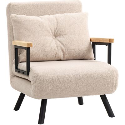 Homcom Divano Letto Singolo Pieghevole Divano Letto Convertibile 4 in 1 Schienale Regolabile 5 Livelli e Cuscino 63x73x81 cm Beige Aosom Italy Homcom Divano Letto Singolo Pieghevole Divano Letto Convertibile 4 in 1 Schienale Regolabile 5 Livelli e Cuscino 63x73x81 cm Beige Aosom Italy