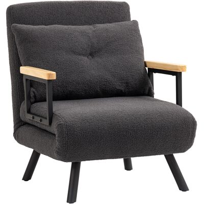 Homcom Divano Letto Singolo Pieghevole Poltrona Letto Convertibile 4 in 1 Schienale Regolabile a 5 Livelli e Cuscino 63x73x81 cm Grigio Aosom Italy Homcom Divano Letto Singolo Pieghevole Poltrona Letto Convertibile 4 in 1 Schienale Regolabile a 5 Livelli e Cuscino 63x73x81 cm Grigio Aosom Italy