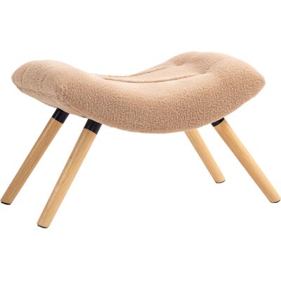Homcom Pouf moderno con rivestimento in pile e gambe in legno, imbottito, per soggiorno, camera da letto, ingresso, Marrone Aosom Italy Homcom Pouf moderno con rivestimento in pile e gambe in legno, imbottito, per soggiorno, camera da letto, ingresso, Marrone Aosom Italy