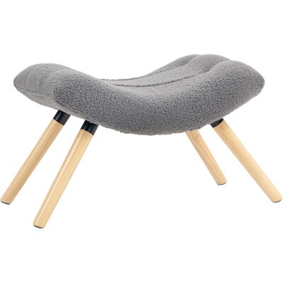 Homcom Pouf moderno con rivestimento in pile e gambe in legno, imbottito, per soggiorno, camera da letto, ingresso, Grigio scuro Aosom Italy Homcom Pouf moderno con rivestimento in pile e gambe in legno, imbottito, per soggiorno, camera da letto, ingresso, Grigio scuro Aosom Italy