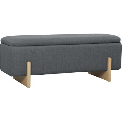 Homcom Pouf con Spazio di Archiviazione, Panca con Imbottitura in Schiuma, Tessuto Effetto Lino, 111 x 44 x 44,5 cm, Grigio scuro Aosom Italy Homcom Pouf con Spazio di Archiviazione, Panca con Imbottitura in Schiuma, Tessuto Effetto Lino, 111 x 44 x 44,5 cm, Grigio scuro Aosom Italy
