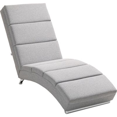 Homcom Chaise Longue Reclinabile con Schienale Alto, Imbottitura Spessa e Gambe in Metallo, Grigio Chiaro Aosom Italy Homcom Chaise Longue Reclinabile con Schienale Alto, Imbottitura Spessa e Gambe in Metallo, Grigio Chiaro Aosom Italy