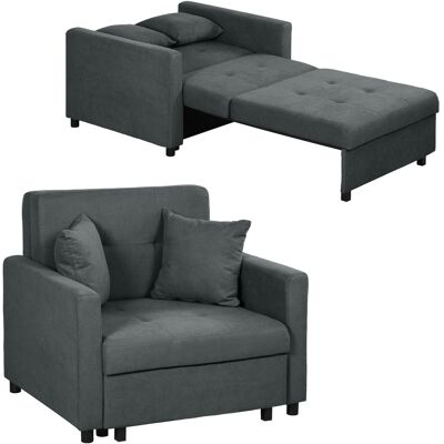 Homcom Poltrona Letto in Tessuto Effetto Velluto con 2 Cuscini e Spazio Contenitore, 100x98x88 cm, Grigio Aosom Italy Homcom Poltrona Letto in Tessuto Effetto Velluto con 2 Cuscini e Spazio Contenitore, 100x98x88 cm, Grigio Aosom Italy
