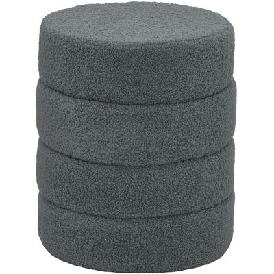 Homcom Pouf, rotondo, Teddy Fleece, Telaio in metallo, fino a 120 kg, Φ40x45H cm, Grigio scuro Aosom Italy Homcom Pouf, rotondo, Teddy Fleece, Telaio in metallo, fino a 120 kg, Φ40x45H cm, Grigio scuro Aosom Italy