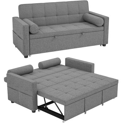 Homcom Divano convertibile 2 posti 3 in 1 divano letto con letto estraibile matrimoniale schienale regolabile 2 cuscini 151x137,5x84cm grigio Aosom Italy Homcom Divano convertibile 2 posti 3 in 1 divano letto con letto estraibile matrimoniale schienale regolabile 2 cuscini 151x137,5x84cm grigio Aosom Italy