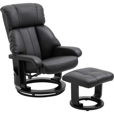 Homcom Poltrona Massaggiante con Pouf Poggiapiedi e Telecomando, Reclinabile, Poltrona Relax Imbottita in Similpelle, Nero Aosom Homcom Poltrona Massaggiante con Pouf Poggiapiedi e Telecomando, Reclinabile, Poltrona Relax Imbottita in Similpelle, Nero Aosom