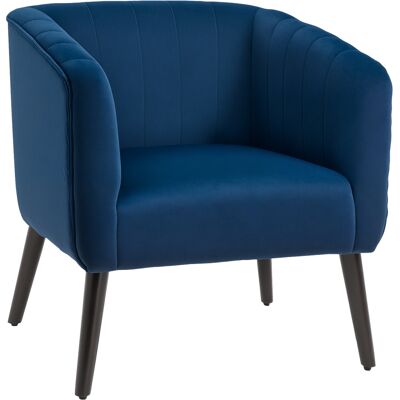 Homcom Poltroncina Moderna Sedia Imbottita Stile Nordico, Rivestimento in Velluto e Gambe in Legno, Blu, 71x65x76cm Aosom Homcom Poltroncina Moderna Sedia Imbottita Stile Nordico, Rivestimento in Velluto e Gambe in Legno, Blu, 71x65x76cm Aosom