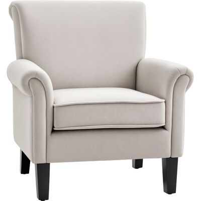 Homcom Poltrona con Gambe in Legno - Stile Nordico, Cuscino Rimovibile - Poltrona Homcom Poltrona con Gambe in Legno - Stile Nordico, Cuscino Rimovibile - Poltrona