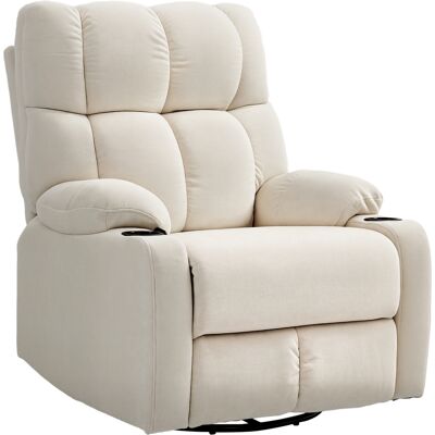 Homcom Poltrona Reclinabile 135° con Portabicchieri e Poggiapiedi, in Tessuto Effetto Lino, 88x96x108 cm, Beige Aosom Italy Homcom Poltrona Reclinabile 135° con Portabicchieri e Poggiapiedi, in Tessuto Effetto Lino, 88x96x108 cm, Beige Aosom Italy