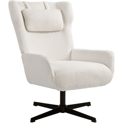 Homcom Poltrona Imbottita con Base Girevole e Telaio in Metallo, 86,5x74x102 cm, Crema Aosom Italy Homcom Poltrona Imbottita con Base Girevole e Telaio in Metallo, 86,5x74x102 cm, Crema Aosom Italy