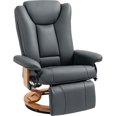 Homcom Poltrona relax reclinabile e girevole, rivestita in similpelle, capacità fino a 150 kg, Grigio scuro Aosom Italy Homcom Poltrona relax reclinabile e girevole, rivestita in similpelle, capacità fino a 150 kg, Grigio scuro Aosom Italy