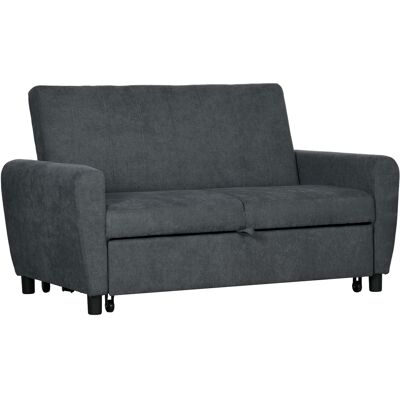 Homcom Divano Letto Convertibile con Schienale Regolabile a 3 livelli e 2 Cuscini in Tessuto, molla a S e bande elastiche, Grigio Chiaro Aosom Italy Homcom Divano Letto Convertibile con Schienale Regolabile a 3 livelli e 2 Cuscini in Tessuto, molla a S e bande elastiche, Grigio Chiaro Aosom Italy