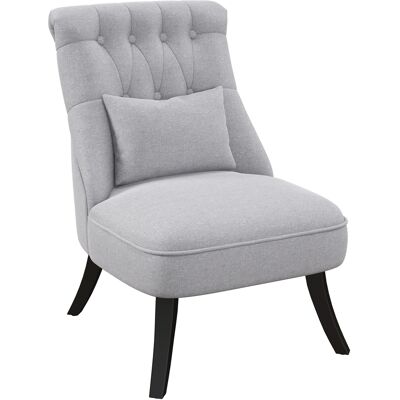 Homcom Poltroncina da Salotto in Tessuto Effetto Lino con Gambe in Legno, Stile Vintage, con Cuscino, Grigio Aosom Homcom Poltroncina da Salotto in Tessuto Effetto Lino con Gambe in Legno, Stile Vintage, con Cuscino, Grigio Aosom