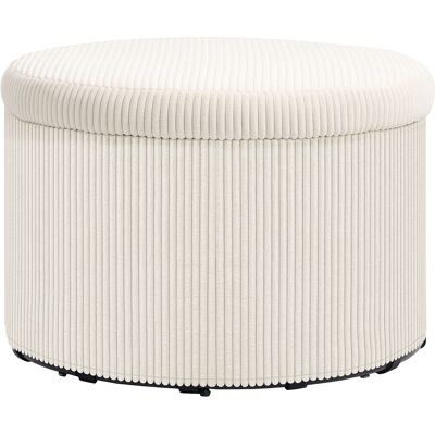 Homcom Pouf Poggiapiedi contenitore rotondo, in velluto a coste, capacità 120 kg, Ø 60 x 41 cm, Beige Aosom Italy Homcom Pouf Poggiapiedi contenitore rotondo, in velluto a coste, capacità 120 kg, Ø 60 x 41 cm, Beige Aosom Italy