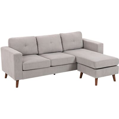 Homcom Divano ad angolo reversibile in velluto a coste, divano 3 posti con penisola, telaio in acciaio, 192x137x84cm, grigio chiaro Aosom Italy Homcom Divano ad angolo reversibile in velluto a coste, divano 3 posti con penisola, telaio in acciaio, 192x137x84cm, grigio chiaro Aosom Italy