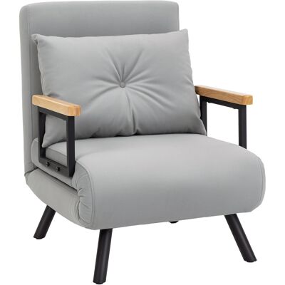 Homcom Poltrona Letto Pieghevole 4 in 1, Schienale Regolabile a 5 Livelli e Cuscino 63x73x81 cm Grigio Aosom Italy Homcom Poltrona Letto Pieghevole 4 in 1, Schienale Regolabile a 5 Livelli e Cuscino 63x73x81 cm Grigio Aosom Italy