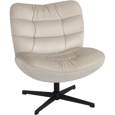 Homcom Poltrona da salotto girevole, sedia imbottita in ciniglia senza braccioli, seduta e schienale ampi, 70x80x82cm, crema Aosom Italy Homcom Poltrona da salotto girevole, sedia imbottita in ciniglia senza braccioli, seduta e schienale ampi, 70x80x82cm, crema Aosom Italy