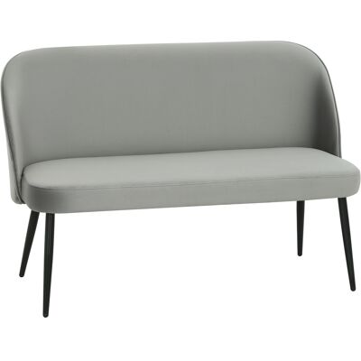 Homcom Divano 2 posti, divano imbottito moderno con struttura in metallo e legno, tessuto dall'aspetto vellutato, Grigio Aosom Italy Homcom Divano 2 posti, divano imbottito moderno con struttura in metallo e legno, tessuto dall'aspetto vellutato, Grigio Aosom Italy