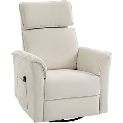 Homcom Poltrona relax elettrica con funzione reclinabile, schienale regolabile e poggiatesta per soggiorno Bianco crema Aosom Italy Homcom Poltrona relax elettrica con funzione reclinabile, schienale regolabile e poggiatesta per soggiorno Bianco crema Aosom Italy