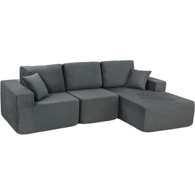 Homcom Divano letto angolare modulare, con seduta profonda, braccioli larghi, 2 cuscini, grigio scuro Aosom Italy Homcom Divano letto angolare modulare, con seduta profonda, braccioli larghi, 2 cuscini, grigio scuro Aosom Italy