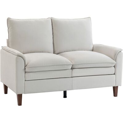 Homcom Divano 2 posti 146 cm, divano in chenille con imbottitura a doppio strato, cuscino a molle, seduta profonda, schienale alto, bianco crema Aosom Italy Homcom Divano 2 posti 146 cm, divano in chenille con imbottitura a doppio strato, cuscino a molle, seduta profonda, schienale alto, bianco crema Aosom Italy