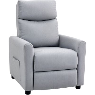 Homcom Poltrona Reclinabile 135° max in Tessuto Effetto Lino, Schiuma, Acciaio e Legno, 73x86x100 cm, Grigio Chiaro Aosom Italy Homcom Poltrona Reclinabile 135° max in Tessuto Effetto Lino, Schiuma, Acciaio e Legno, 73x86x100 cm, Grigio Chiaro Aosom Italy