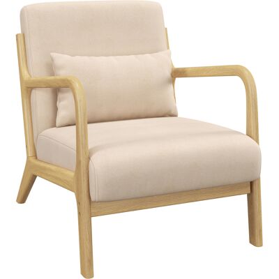 Homcom Poltroncina in Velluto con Struttura in Legno, Imbottitura con Molle a S e Cuscino, 61x78x76 cm, Beige Aosom Italy Homcom Poltroncina in Velluto con Struttura in Legno, Imbottitura con Molle a S e Cuscino, 61x78x76 cm, Beige Aosom Italy