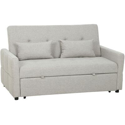 Homcom Divano 2 Posti Convertibile in Divano Letto Clic Clac con 2 Cuscini in Tessuto, Grigio Chiaro Aosom Italy Homcom Divano 2 Posti Convertibile in Divano Letto Clic Clac con 2 Cuscini in Tessuto, Grigio Chiaro Aosom Italy