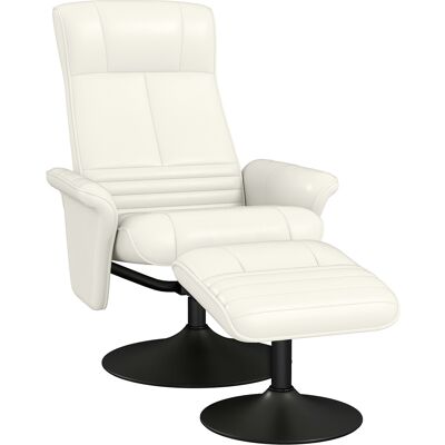 HOMCOM Sedia reclinabile bianco crema - Relax & TV HOMCOM Sedia reclinabile bianco crema - Relax & TV