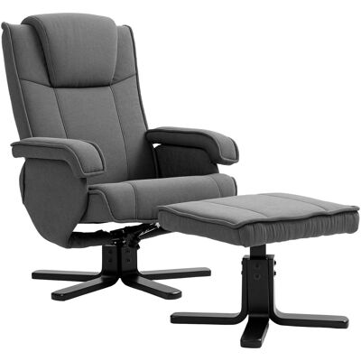 Homcom Poltrona relax basculante con poggiapiedi, rivestimento in tessuto effetto velluto, poltrona imbottita girevole, struttura in legno, grigio Aosom Italy Homcom Poltrona relax basculante con poggiapiedi, rivestimento in tessuto effetto velluto, poltrona imbottita girevole, struttura in legno, grigio Aosom Italy