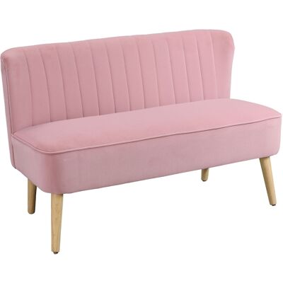 Homcom Divano 2 posti imbottito in tessuto con seduta ampia, Rosa Aosom Italy Homcom Divano 2 posti imbottito in tessuto con seduta ampia, Rosa Aosom Italy