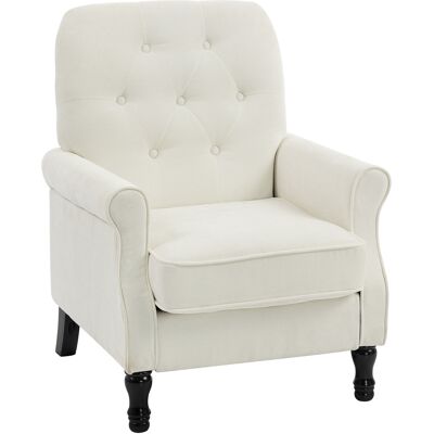 Homcom Poltrona da salotto, divano 1 posto con seduta imbottita spessa, cuscino con molle, tessuto effetto lino, 69x75x90cm, crema Aosom Italy Homcom Poltrona da salotto, divano 1 posto con seduta imbottita spessa, cuscino con molle, tessuto effetto lino, 69x75x90cm, crema Aosom Italy