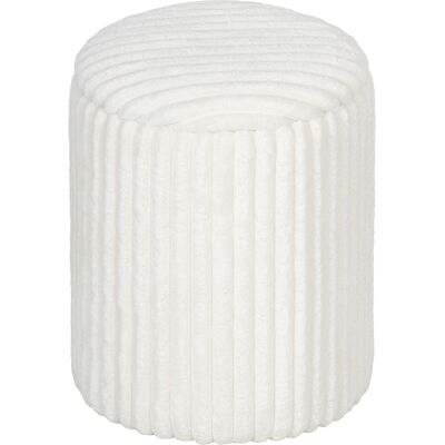 Homcom Pouf Contenitore con Coperchio Reversibile, Moderno Sgabello Imbottito in Velluto a Coste per Soggiorno e Camera da Letto, Bianco Aosom Italy Homcom Pouf Contenitore con Coperchio Reversibile, Moderno Sgabello Imbottito in Velluto a Coste per Soggiorno e Camera da Letto, Bianco Aosom Italy