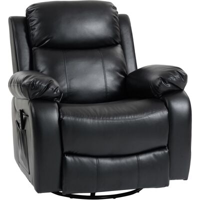 Homcom Poltrona Relax Massaggiante con 8 Testine Vibranti, Schienale e Poggiapiedi Regolabili, 98x92x100 cm, Nero Aosom Italy Homcom Poltrona Relax Massaggiante con 8 Testine Vibranti, Schienale e Poggiapiedi Regolabili, 98x92x100 cm, Nero Aosom Italy