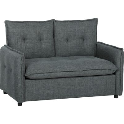 Homcom Divano 2 posti, divano da salotto moderno 131 cm con seduta imbottita, cuscini con molle, tessuto in lino, grigio scuro Aosom Italy Homcom Divano 2 posti, divano da salotto moderno 131 cm con seduta imbottita, cuscini con molle, tessuto in lino, grigio scuro Aosom Italy