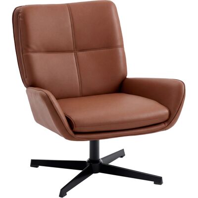 Homcom Poltrona da Salotto Rivestita in PU Poltrona da Lettura con Seduta Imbottita Braccioli Gambe in Metallo Marrone Aosom Italy Homcom Poltrona da Salotto Rivestita in PU Poltrona da Lettura con Seduta Imbottita Braccioli Gambe in Metallo Marrone Aosom Italy