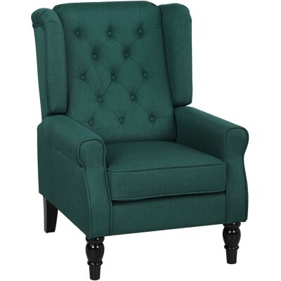 Homcom Poltrona a orecchie elegante, imbottitura spessa, rivestimento removibile, 74 x 86 x 102 cm, Verde scuro Aosom Italy Homcom Poltrona a orecchie elegante, imbottitura spessa, rivestimento removibile, 74 x 86 x 102 cm, Verde scuro Aosom Italy