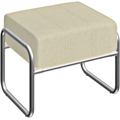 Homcom Poggiapiedi Pouf Seduta Imbottito Spesso con Rivestimento in Chenille e Gambe in Acciaio, per Camera da Letto, Beige Aosom Italy Homcom Poggiapiedi Pouf Seduta Imbottito Spesso con Rivestimento in Chenille e Gambe in Acciaio, per Camera da Letto, Beige Aosom Italy
