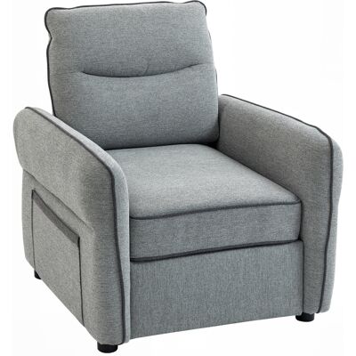 Homcom Poltrona 1 posto con tasca laterale, divano 2 posti da salotto in velluto egiziano, 80x81x90 cm, grigio Aosom Italy Homcom Poltrona 1 posto con tasca laterale, divano 2 posti da salotto in velluto egiziano, 80x81x90 cm, grigio Aosom Italy