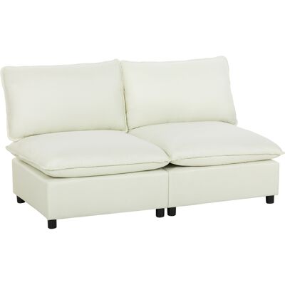 Homcom Divano a 2 Posti Modulabile, Divano da Salotto Moderno 146 cm senza Braccioli con Seduta Ampia e Cuscini Spessi, Crema Aosom Italy Homcom Divano a 2 Posti Modulabile, Divano da Salotto Moderno 146 cm senza Braccioli con Seduta Ampia e Cuscini Spessi, Crema Aosom Italy