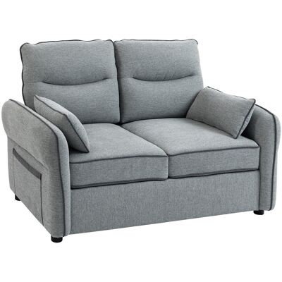 Homcom Divano 2 posti da salotto con 2 cuscini e tasca laterale, in velluto egiziano, 136x81x90 cm, grigio Aosom Italy Homcom Divano 2 posti da salotto con 2 cuscini e tasca laterale, in velluto egiziano, 136x81x90 cm, grigio Aosom Italy