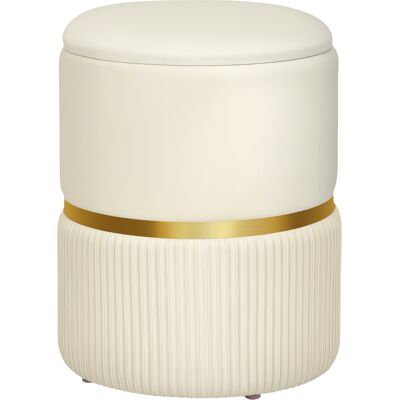 Homcom Pouf poggiapiedi contenitore in velluto a coste 36 x 36 x 44 cm per soggiorno, camera da letto, beige Aosom Italy Homcom Pouf poggiapiedi contenitore in velluto a coste 36 x 36 x 44 cm per soggiorno, camera da letto, beige Aosom Italy