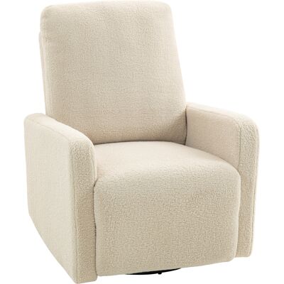 Homcom Poltrona Relax Reclinabile con Poggiapiedi, Girevole a 360° e Basculante, 76x94x100 cm, Beige Aosom Italy Homcom Poltrona Relax Reclinabile con Poggiapiedi, Girevole a 360° e Basculante, 76x94x100 cm, Beige Aosom Italy