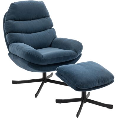 Homcom Poltrona Relax con Pouf Poltrona Lounge in tessuto Chenille, Poltrona TV moderna, 78 x 93 x 100 cm, Blu Aosom Italy Homcom Poltrona Relax con Pouf Poltrona Lounge in tessuto Chenille, Poltrona TV moderna, 78 x 93 x 100 cm, Blu Aosom Italy