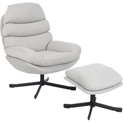 Homcom Poltrona Moderna relax con ottomana in tessuto ciniglia, 78x93x100 cm, bianco crema Aosom Italy Homcom Poltrona Moderna relax con ottomana in tessuto ciniglia, 78x93x100 cm, bianco crema Aosom Italy