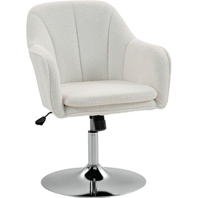 Homcom Poltrona da salotto, sedia girevole con altezza regolabile, funzione basculante, cuscino imbottito, 61 x 64 x 80-92 cm, bianco Aosom Italy Homcom Poltrona da salotto, sedia girevole con altezza regolabile, funzione basculante, cuscino imbottito, 61 x 64 x 80-92 cm, bianco Aosom Italy