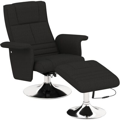 Homcom Poltrona massaggiante con poggiapiedi, schienale reclinabile, 78 x 95 x 88 cm, Nero Aosom Italy Homcom Poltrona massaggiante con poggiapiedi, schienale reclinabile, 78 x 95 x 88 cm, Nero Aosom Italy